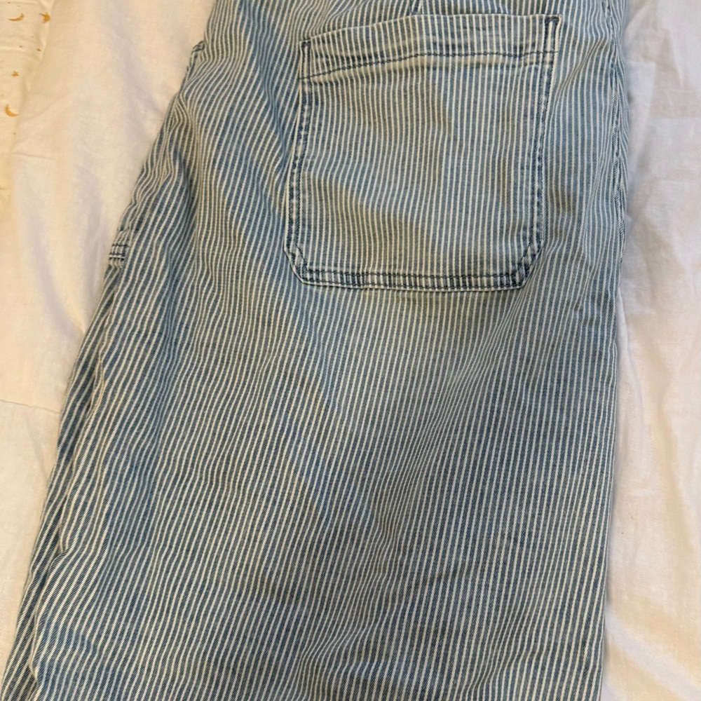 Lane Bryant Railroad Strip Boyfriend Capri Jeans - Picture 8 of 13